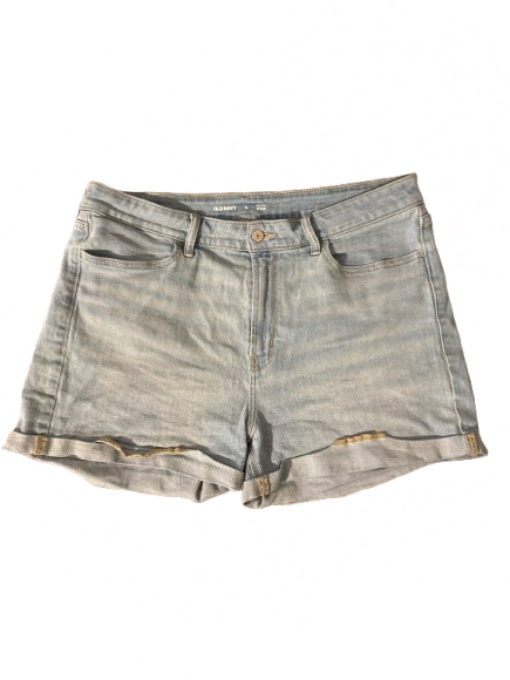 Old Navy Light Blue WOW Mid-Rise Rolled Hem Jean Shorts-Size 14